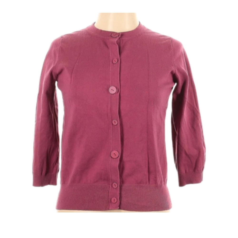 Raspberry Pink Cotton Button Down Cardigan
